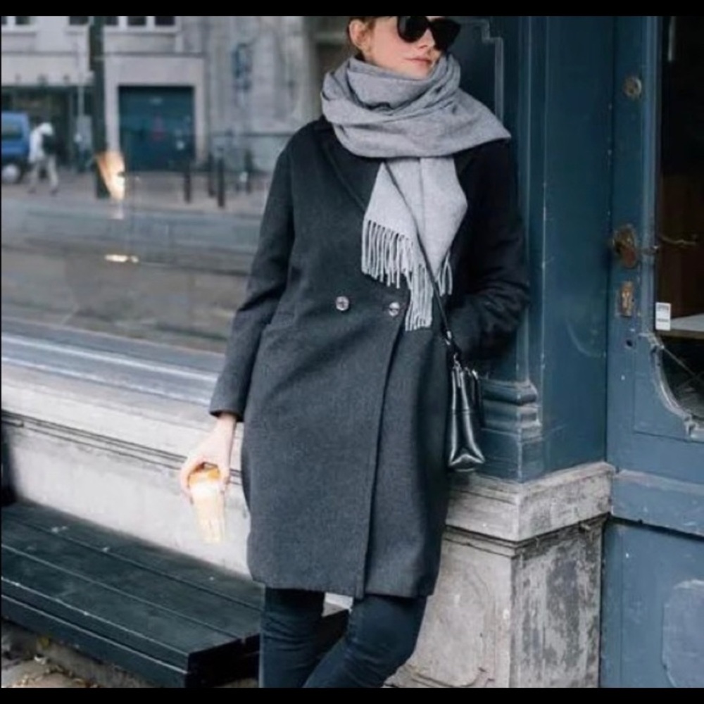 J. Crew Daphne gray Italian boiled wool long coat